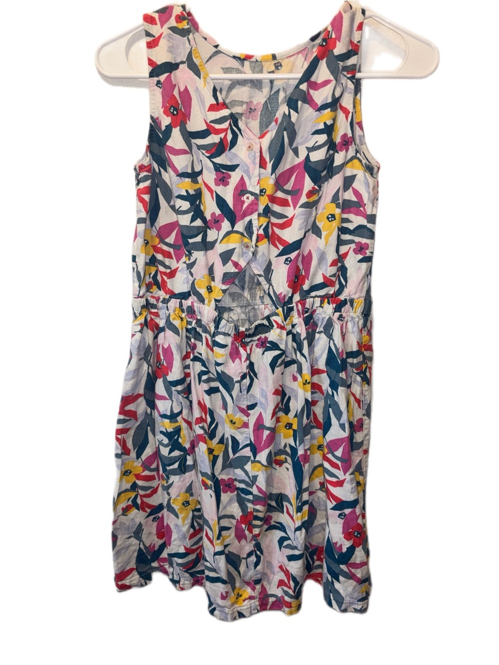 Carter's Floral Tie-Back Sleeveless Dress - Pink, Yellow & Green